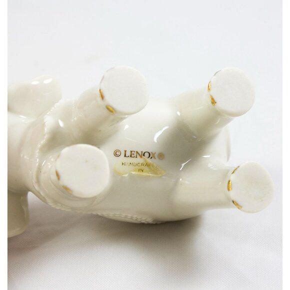 Lenox Classic Ivory Miniature Elephant Raised Trunk A Touch of Luck 24k Gold 3.5 - Picture 5 of 9